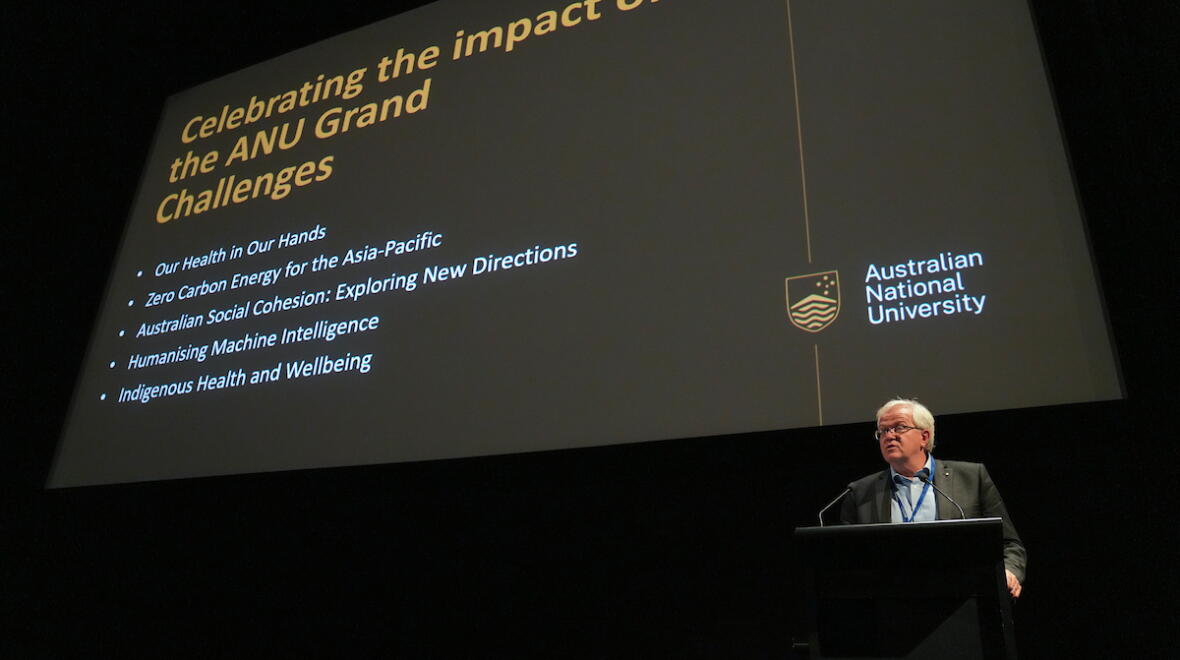 Professor Brian P. Schmidt AC FAA FRS during the celebrating the impact of the ANU Grand ChallengesFinale event at ANU in Canberra, ACT, Australia, 22 November, 2023. (Tracey Nearmy/ANU)