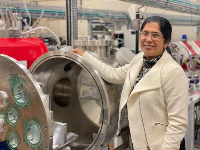 Experimental nuclear physicist, Professor Mahananda (Nanda) Dasgupta, at the Heavy Ion Accelerator Facility (HIAF).
